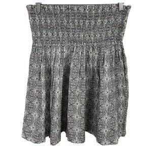 Kate Quinn Women Full Smock Waist Black White Organic Cotton Skirt Medium New